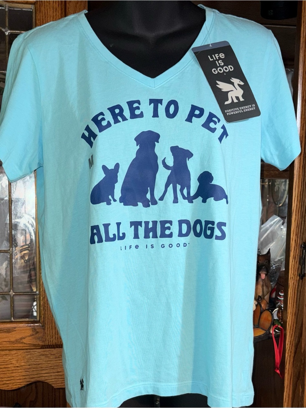 Life Is Good Cotton Light Blue Short Sleeve Crew Neck Tee medium